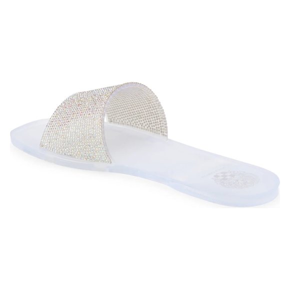 NEW Vince Camuto Size 10 Women's Jaquell Embellished Slide Sandal, Clear - Picture 5 of 6